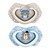 Canpol Babies, smoczek silikonowy, symetryczny, Bonjour Paris, 6-18 m, blue, 2 szt.