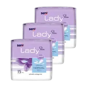 Zestaw 3 x Seni Lady Slim normal, wkładki urologiczne, 15 szt.