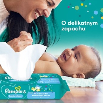 Pampers Fresh Clean, chusteczki nawilżane, 6 x 80 szt.