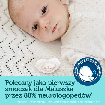 Canpol Babies, smoczek silikonowy, symetryczny, Royal Baby, 6-18 m, pink, 2 szt.
