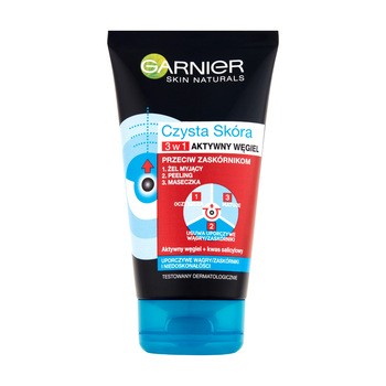 Garnier Czysta Skóra, 3w1 z aktywnym węglem, 150 ml