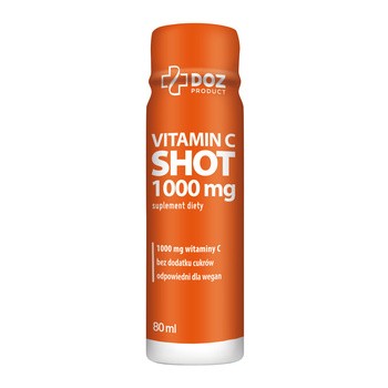 DOZ Product Vitamin C Shot 1000 mg, płyn, smak pomarańczowy, 80 ml