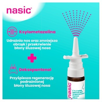 Nasic, (0,1mg+5mg)/dawkę, aerozol do nosa, 10 ml