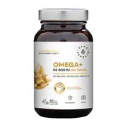 Aura Herbals Omega + Witamina D3 800 IU dla dzieci, kapsułki miękkie, 60 szt.