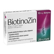 BiotinoZin, 10 mg + 25 mg Zn2+, tabletki, 30 szt.