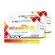 Zestaw 2 x Allnutrition Vitamin C 1000 + D3, kapsułki, 30 szt.