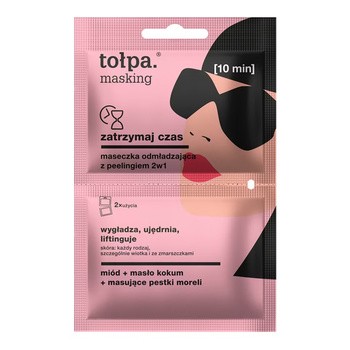 Tołpa masking Maseczka odmładzająca z peelingiem 2w1, 2 x 5 ml