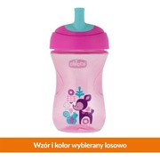 Chicco, Kubek niekapek z ustnikiem w kształcie słomki, różowy, 266 ml, 12 m+, 1 szt.