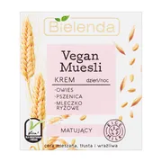 Bielenda, Vegan Muesli, Pszenica + Owies + Mleczko Ryżowe, krem matujący, 50 ml