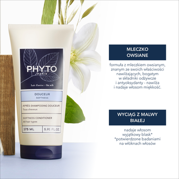 Phyto Softness, odżywka ułatwiająca rozczesywanie, do każdego rodzaju włosów, 175 ml