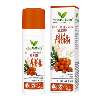 Cosnature, naturalne multiwitaminowe przeciwzmarszczkowe serum z rokitnikiem, 30 ml