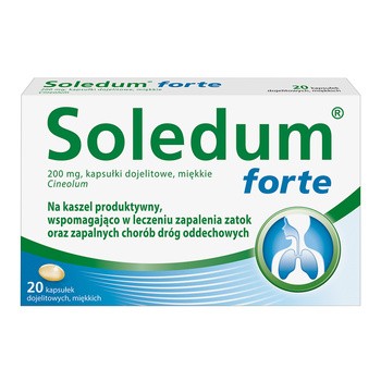 Soledum forte, 200 mg, kapsułki dojelitowe miękkie, 20 szt.