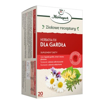 Herbatka Dla gardła, fix, saszetki, 2 g, 20 szt. (Herbapol Kraków)