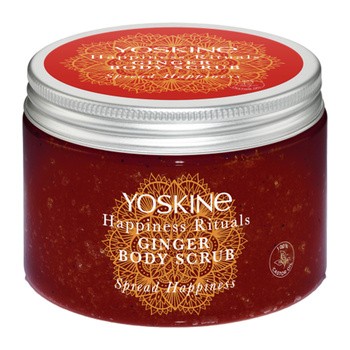 Yoskine Happiness Rituals, peeling cukrowy do ciała imbir, 300 g