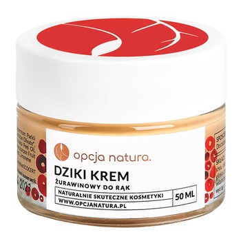 Opcja Natura, dziki krem do rąk żurawinowy, 50 ml