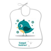 Canpol Babies, śliniak zmywalny miękki CUTE ANIMALS ptaszek, turkusowy, 1 szt.