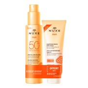 Zestaw Promocyjny Nuxe Sun, mleczko do opalania twarzy i ciała SPF50, 150 ml + żel pod prysznic, 100 ml GRATIS