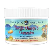 Nordic Omega-3 Gummies, 82mg Tangerine Treats, żelki, 60 szt.