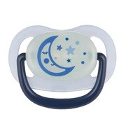 Canpol Babies, silikonowy smoczek anatomiczny, Night Dreams, 0-6 m, niebieski, 1 szt.