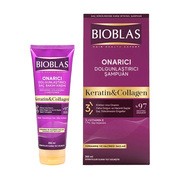 Zestaw Bioblas Keratin&Collagen, odbudowujący szampon zwiększający objętość, 360 ml + odżywka do włosów cienkich i wiotkich, 250 ml