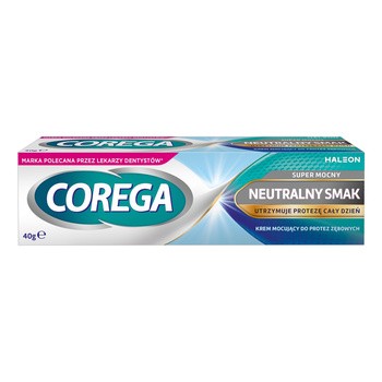 Corega Super Mocny Neutralny Smak, krem do protez, 40 g