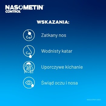 Nasometin Control, 50 mcg/dawkę, aerozol do nosa na alergię, 120 dawek