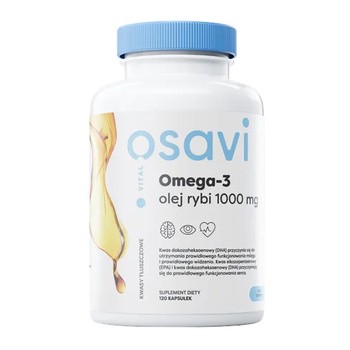 Osavi Omega-3 olej rybi 1000 mg, kapsułki, smak cytrynowy, 120 szt.
