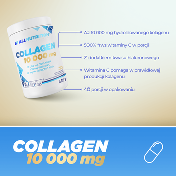 Allnutrition Collagen 10 000 mg, proszek, smak pomarańczowy, 480 g