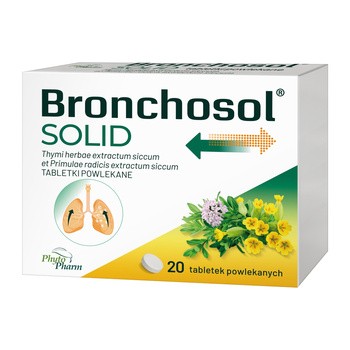 Bronchosol Solid, 75 mg + 37,5 mg, tabletki powlekane, 20 szt.