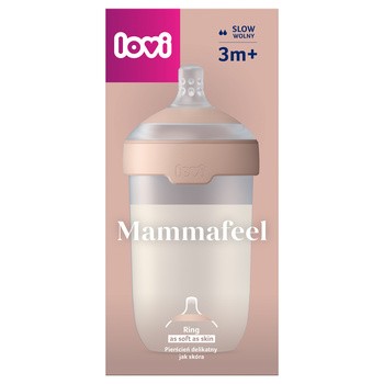 Canpol Lovi Mammafeel, butelka + smoczek dynamiczny, 3m+, 250 ml