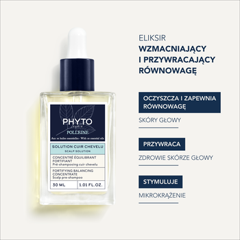 Phyto Polleine, wzmacniający koncentrat przywracający równowagę skóry głowy, 30 ml