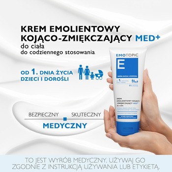 Emotopic Med+, krem emolientowy kojąco-zmiękczający do ciała, 200 ml