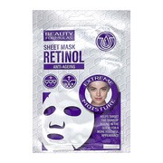 Beauty Formulas, maseczka do twarzy w płachcie Anti-Ageing z retinolem, 1 szt.
