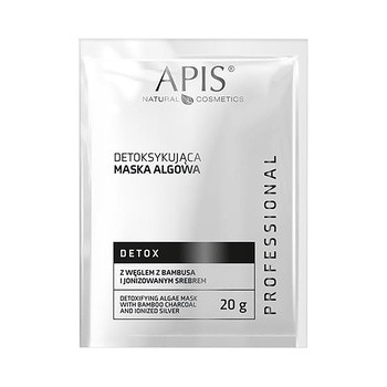 Apis Detox, Maska algowa detoksykująca z węglem z bambusa i jonizowanym srebrem, proszek, 20 g