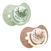 Canpol Lovi, smoczek uspokajający silikonowy dynamiczny, 18 m+ Tie Dye Green, 2 szt.