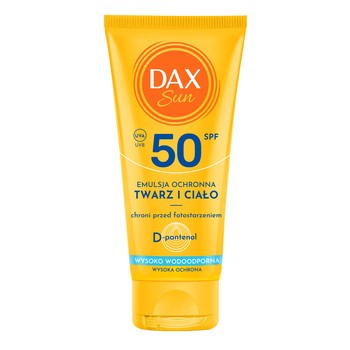 Dax Sun, emulsja ochronna twarz i ciało SPF50 travel, 50 ml