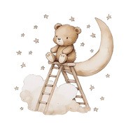 Sipo, Naklejki na ścianę dla dzieci, Miś na drabinie, 1 szt.