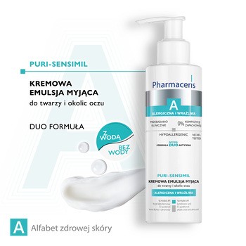 Pharmaceris A Puri-Sensimil, kremowa emulsja myjąca do twarzy i okolic oczu, 190 ml