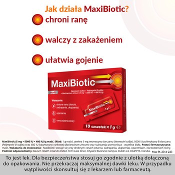 Maxibiotic, maść, 1 g, 10 saszetek