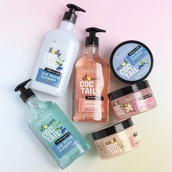 Bielenda Coctail Scrub, regenerujący peeling do ciała, blue matcha + blueberry, 350 g