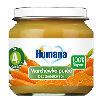 Humana 100% Organic, marchewka puree, 4 m+, 80 g
