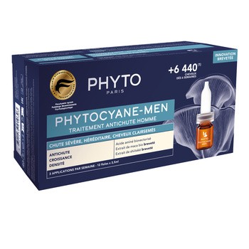 Phytocyane, kuracja przeciw wypadaniu włosów dla mężczyzn, 12 ampułek