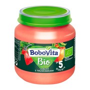 BoboVita Bio, jabłka z truskawkami, 125 g