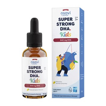 Osavi, Super Strong DHA Kids 640 mg, naturalny aromat cytrynowy, olej, 50 ml