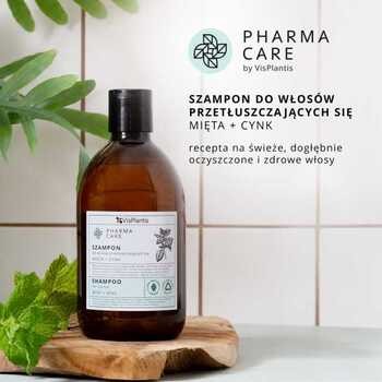 Vis Plantis Pharma Care, szampon do włosów przetłuszczających się, mięta + cynk, 500 ml