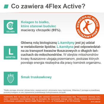 4Flex Active, saszetki z proszkiem, smak truskawkowy, 30 szt.