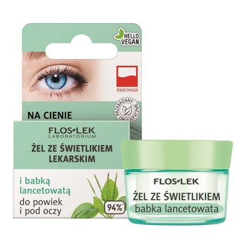 Flos-Lek Laboratorium Pielęgnacja Oczu, żel ze świetlikiem lekarskim i babką lancetowatą do powiek i pod oczy, 10 g