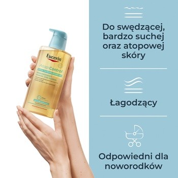 Eucerin AtopiControl, olejek kojący do mycia, 400 ml