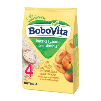 BoboVita, kaszka ryżowa, brzoskwinia, 4 m+, 180 g