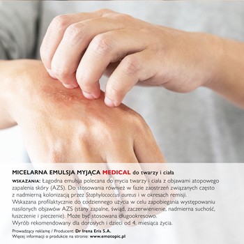 Emotopic Bacteria Control, myjąca emulsja micelarna Medical, 190 ml